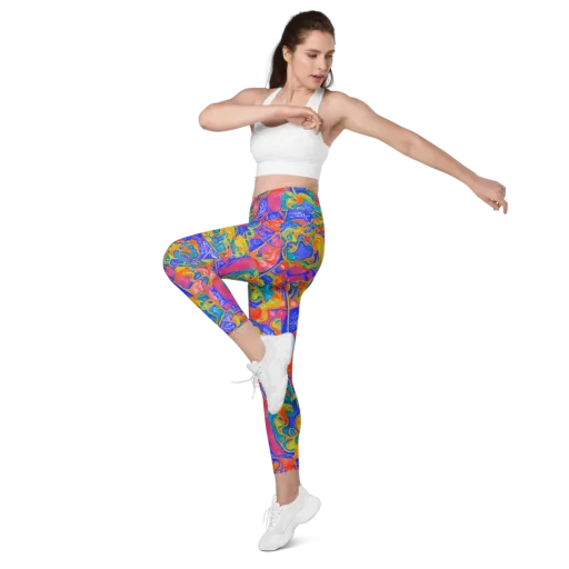 Flamewave Mosaic on a Leggings with Pockets