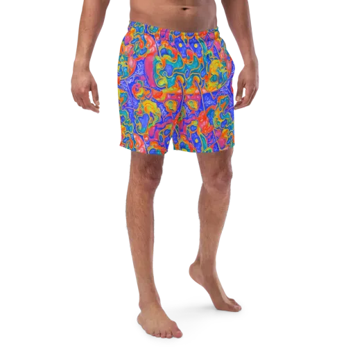 Flamewave Mosaic on a Swim Trunks