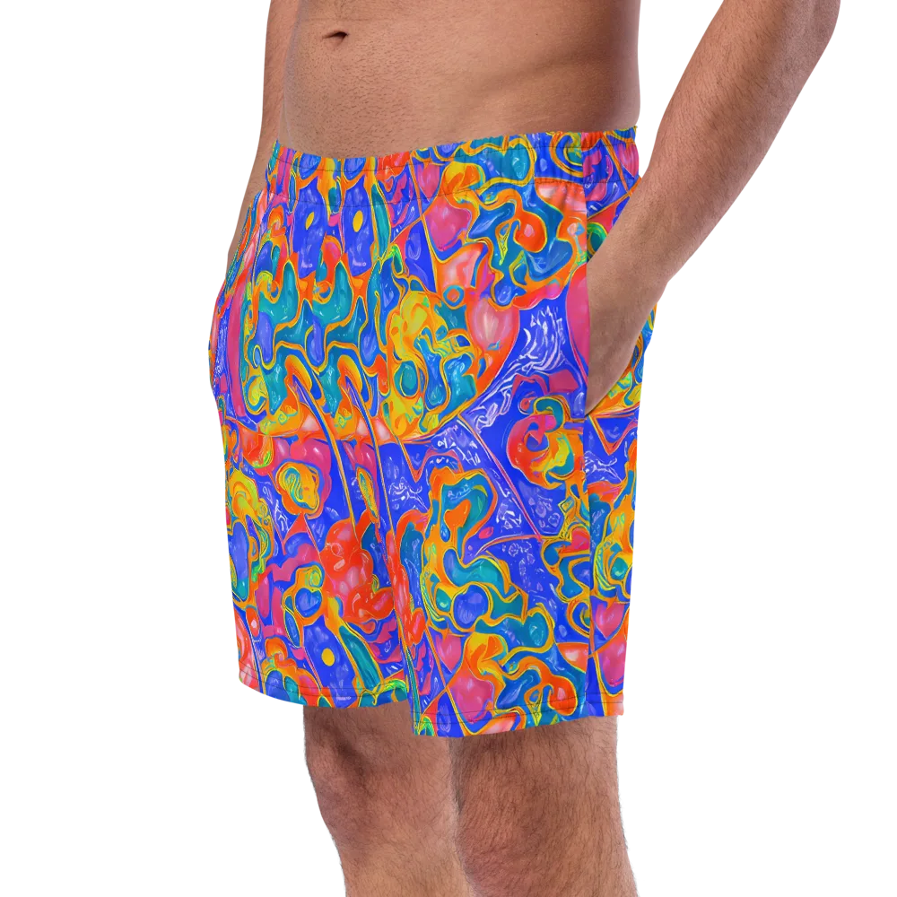 Flamewave Mosaic on Swim Trunks — Left Front