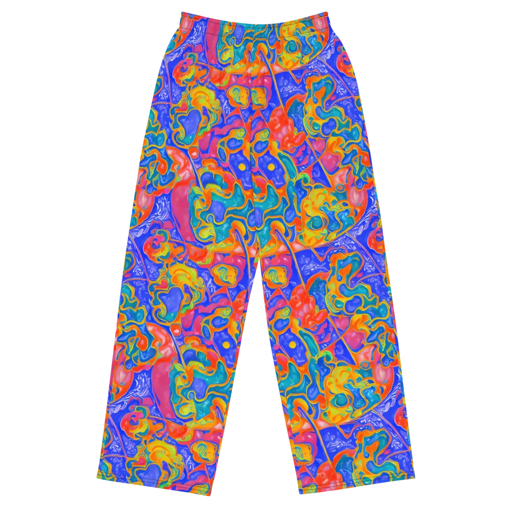 Flamewave Mosaic on Wide-Leg Pants — Front