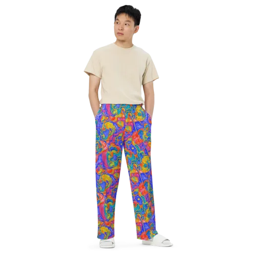 Flamewave Mosaic on a Wide-Leg Pants