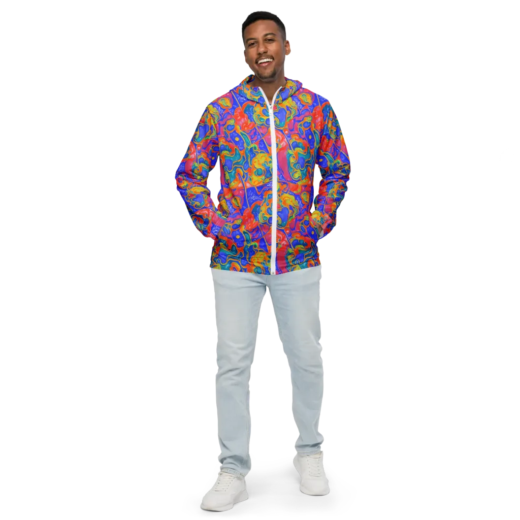 Flamewave Mosaic on Men's Windbreaker — Front