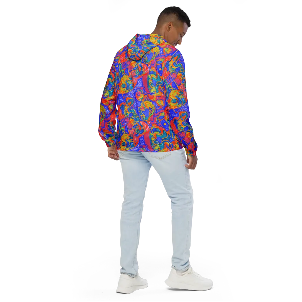 Flamewave Mosaic on Men's Windbreaker — Back