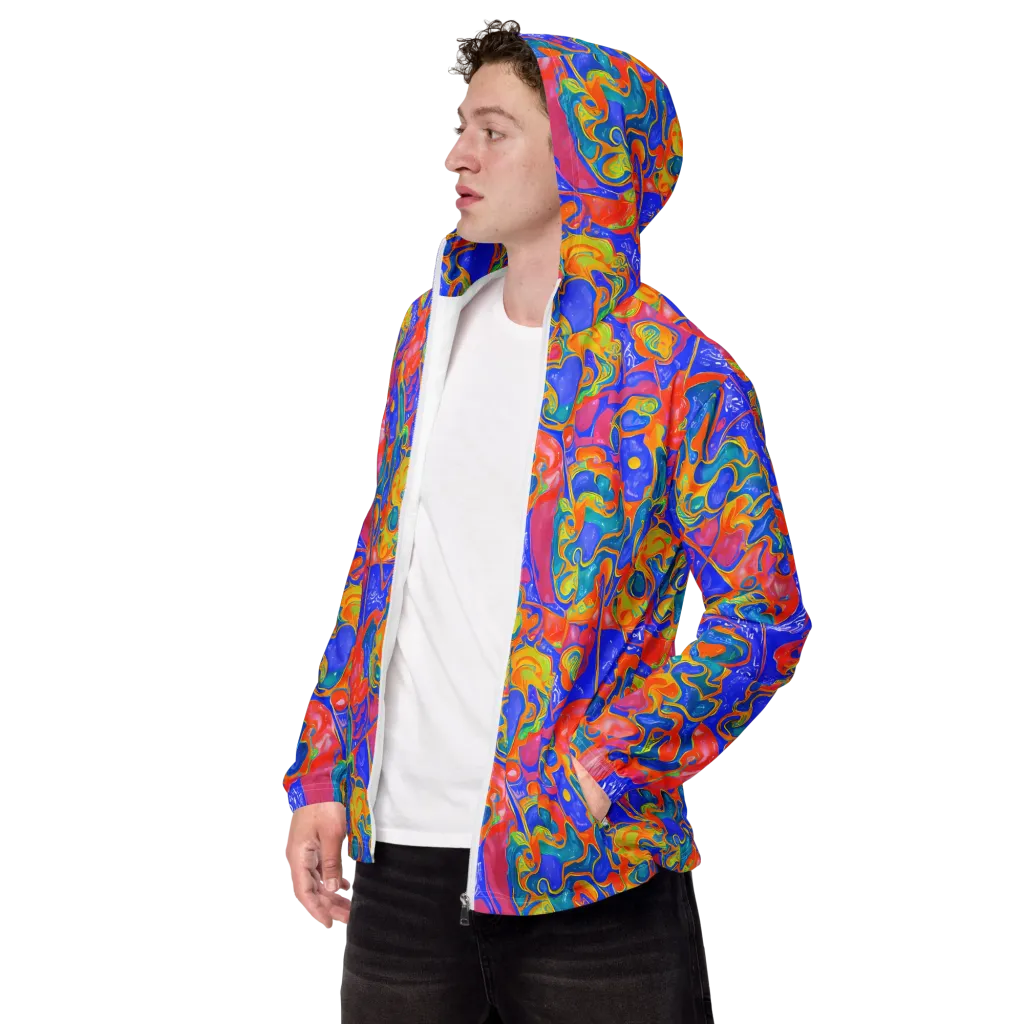 Flamewave Mosaic on Men's Windbreaker — Left Front