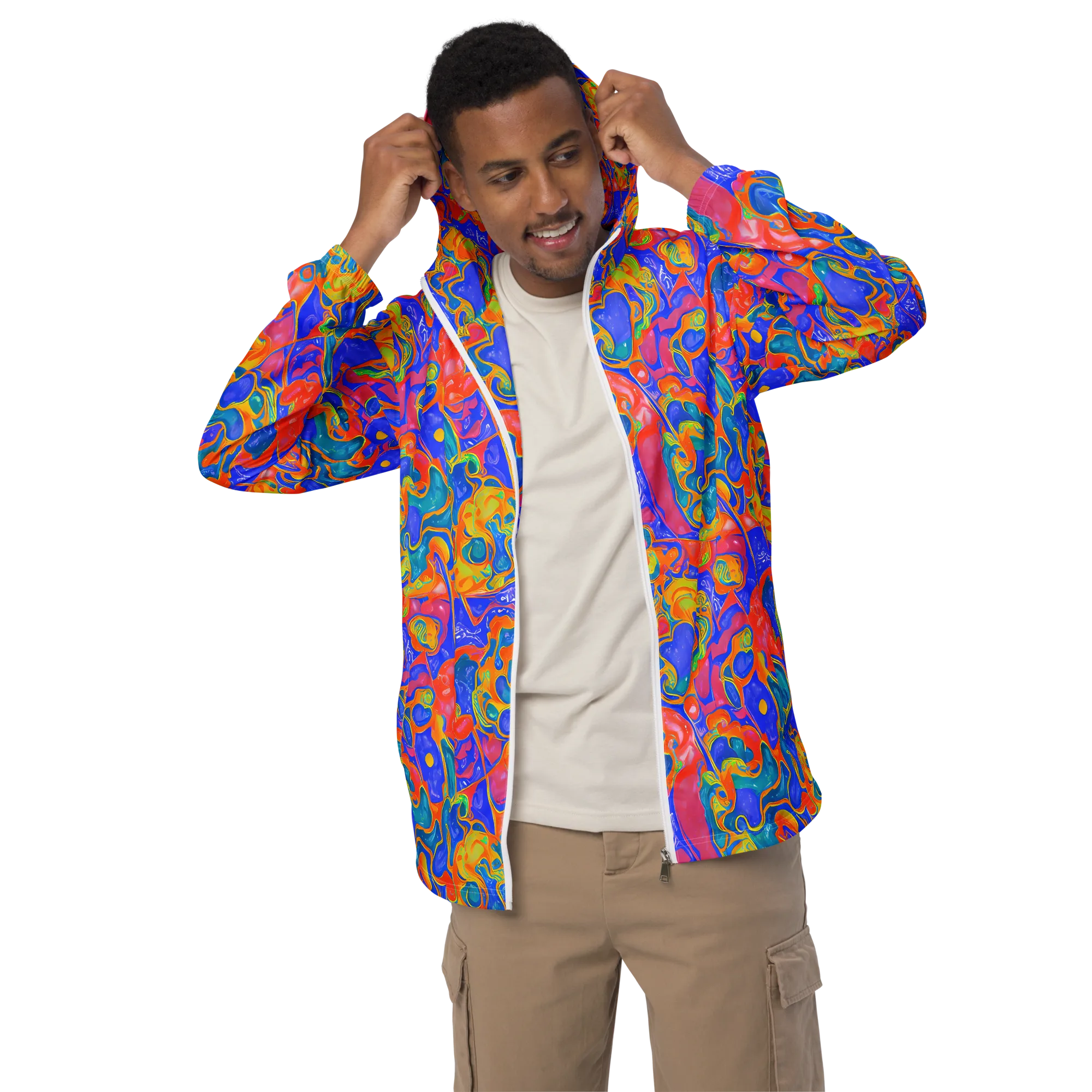 Flamewave Mosaic on Men's Windbreaker — Front