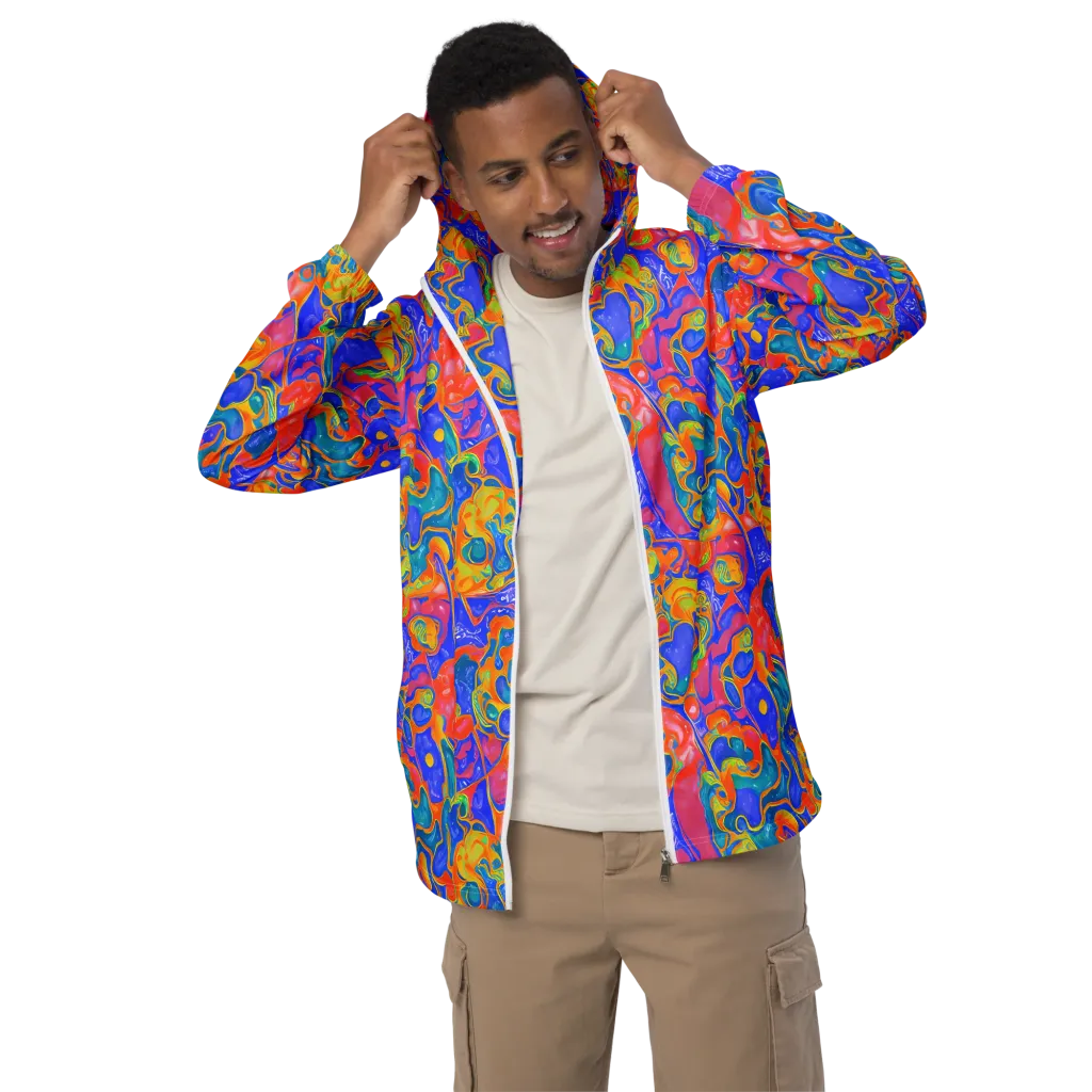 Flamewave Mosaic on Men's Windbreaker — Front