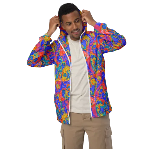 Flamewave Mosaic on a Men's Windbreaker