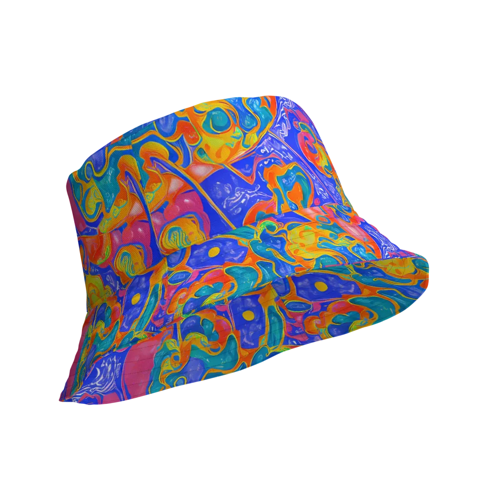Flamewave Mosaic on Reversible Bucket Hat — Product details Outside