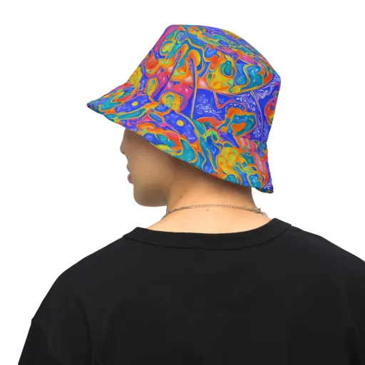 Flamewave Mosaic on a Reversible Bucket Hat