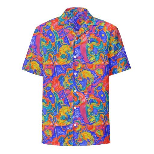 Flamewave Mosaic on a Button Shirt
