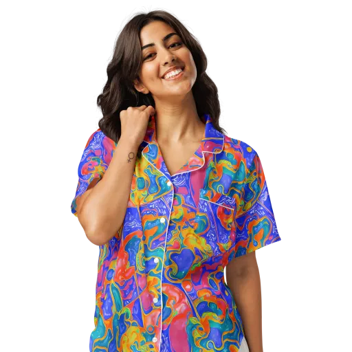 Flamewave Mosaic on a Women's Short Sleeve Pajama Top