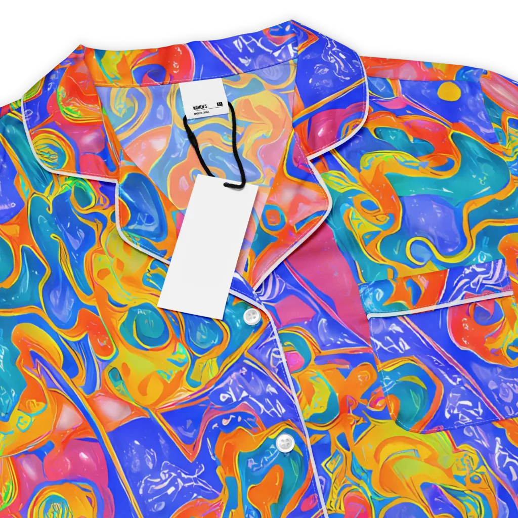 Flamewave Mosaic on Women's Short Sleeve Pajama Top — Product details