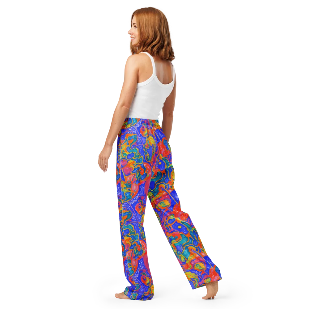 Flamewave Mosaic on Women's Pajama Pants — Back