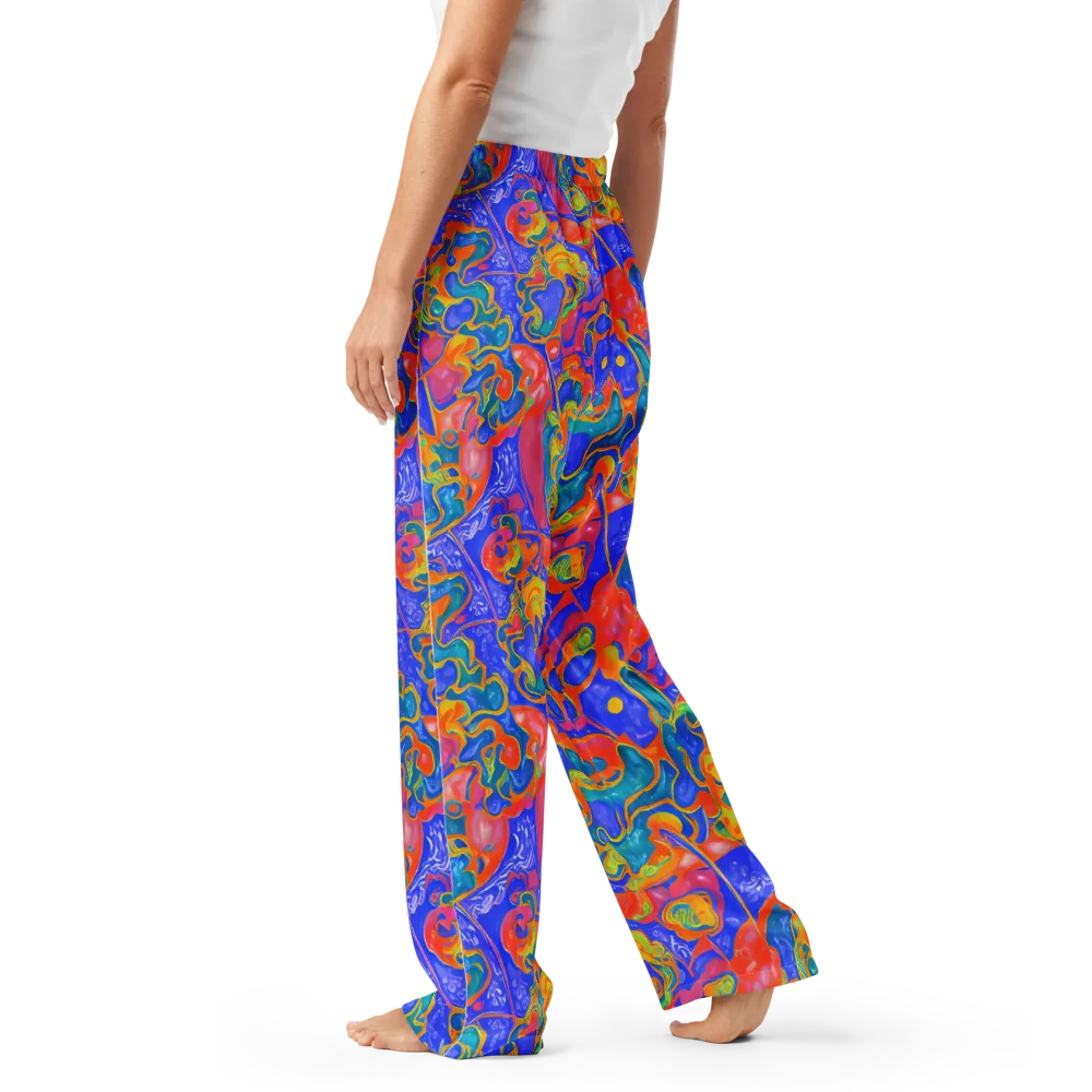 Flamewave Mosaic on Women's Pajama Pants — Left