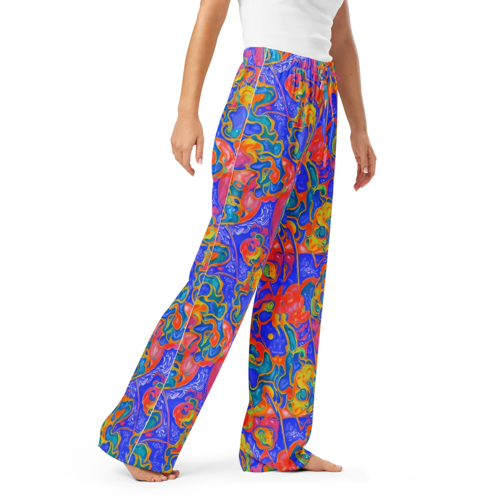 Flamewave Mosaic on Women's Pajama Pants — Right Front