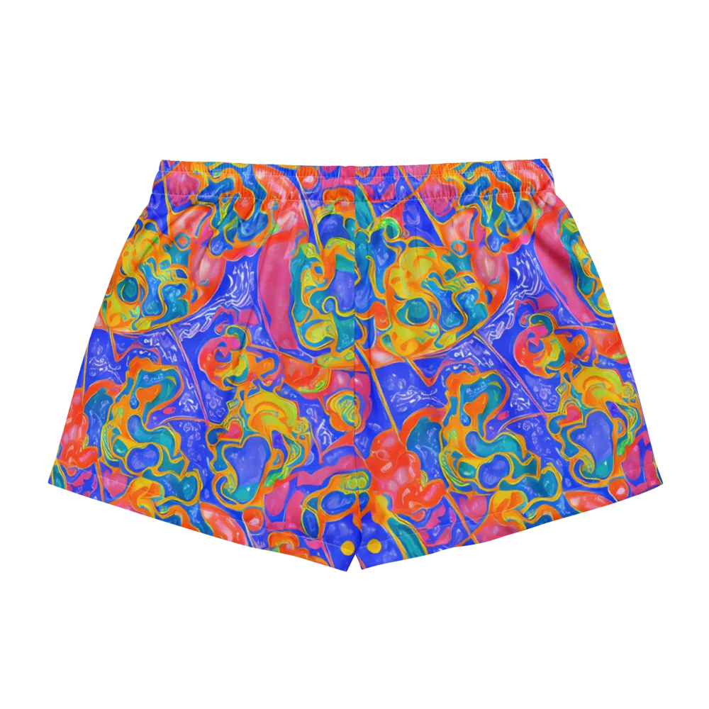Flamewave Mosaic on Women's Pajama Shorts — Back