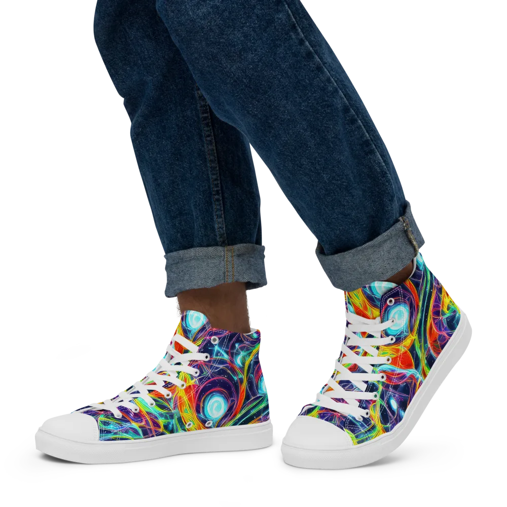 Nova Tide on Men's High Top Canvas Shoes — Left