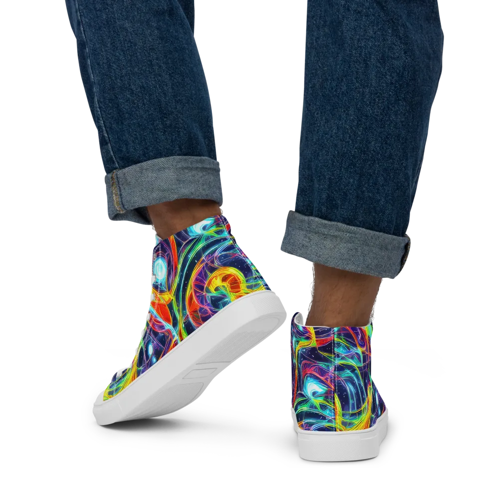 Nova Tide on Men's High Top Canvas Shoes — Back