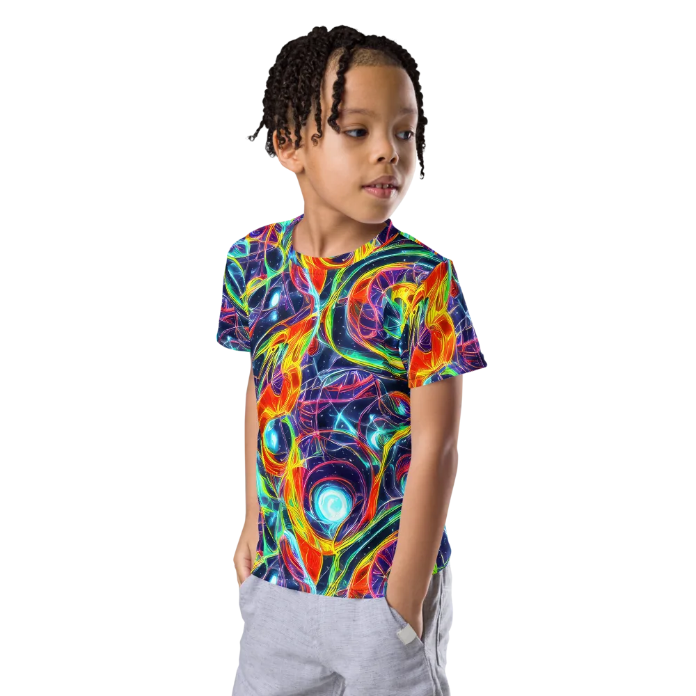 Nova Tide on Kids Crew Neck T-Shirt — Left Front