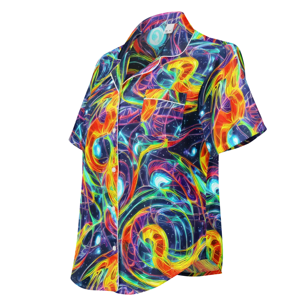Nova Tide on Women's Short Sleeve Pajama Top — Left Front