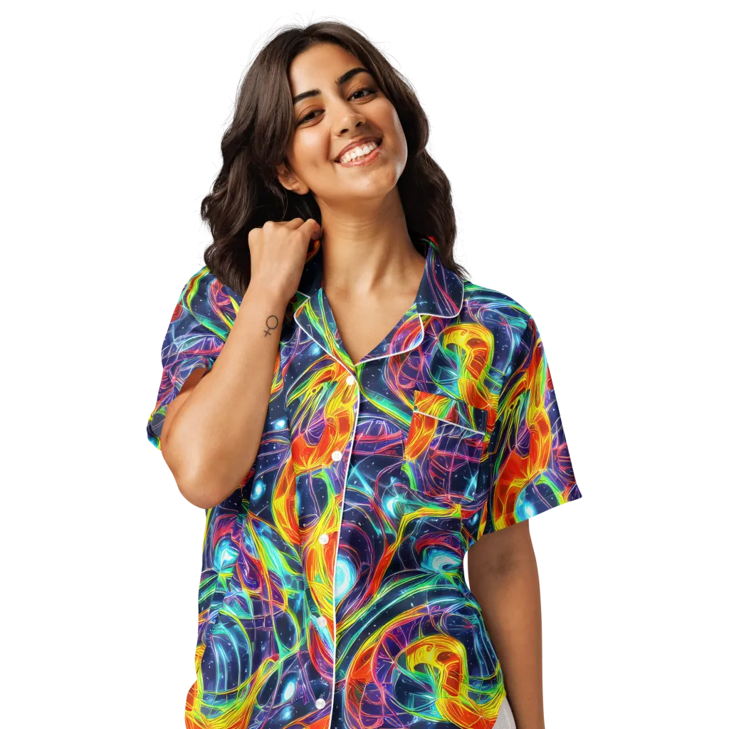 Nova Tide on Women's Short Sleeve Pajama Top — Front