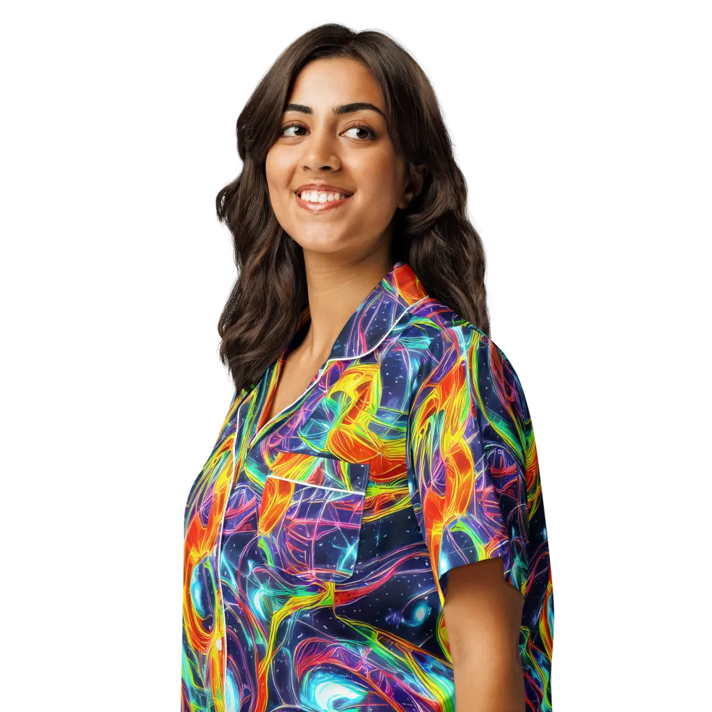 Nova Tide on Women's Short Sleeve Pajama Top — Left Front