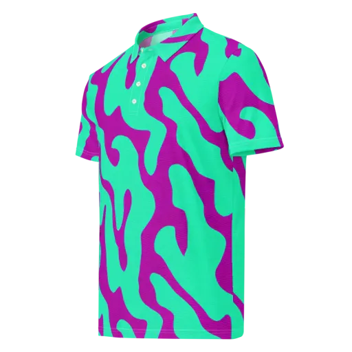 Aqua Voltage on a Men's Slim Fit Polo Shirt