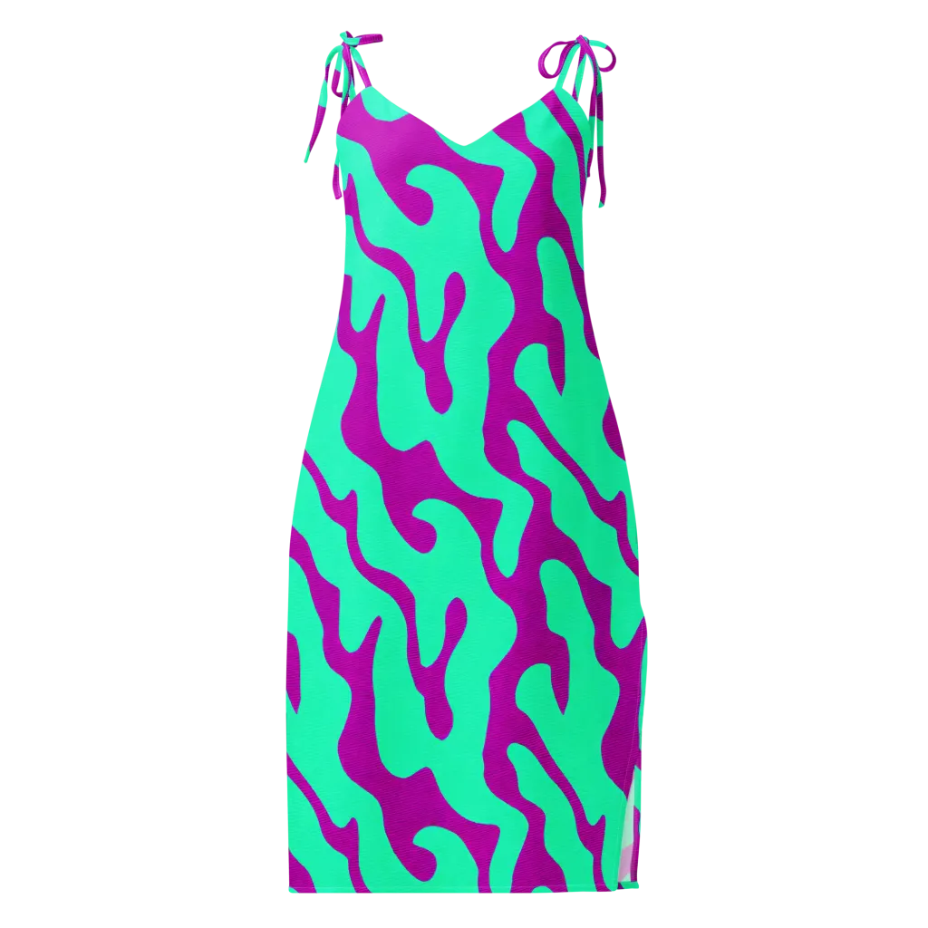 Aqua Voltage on Slip Dress — Front
