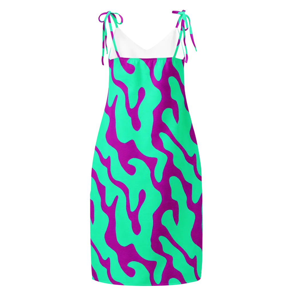 Aqua Voltage on Slip Dress — Back