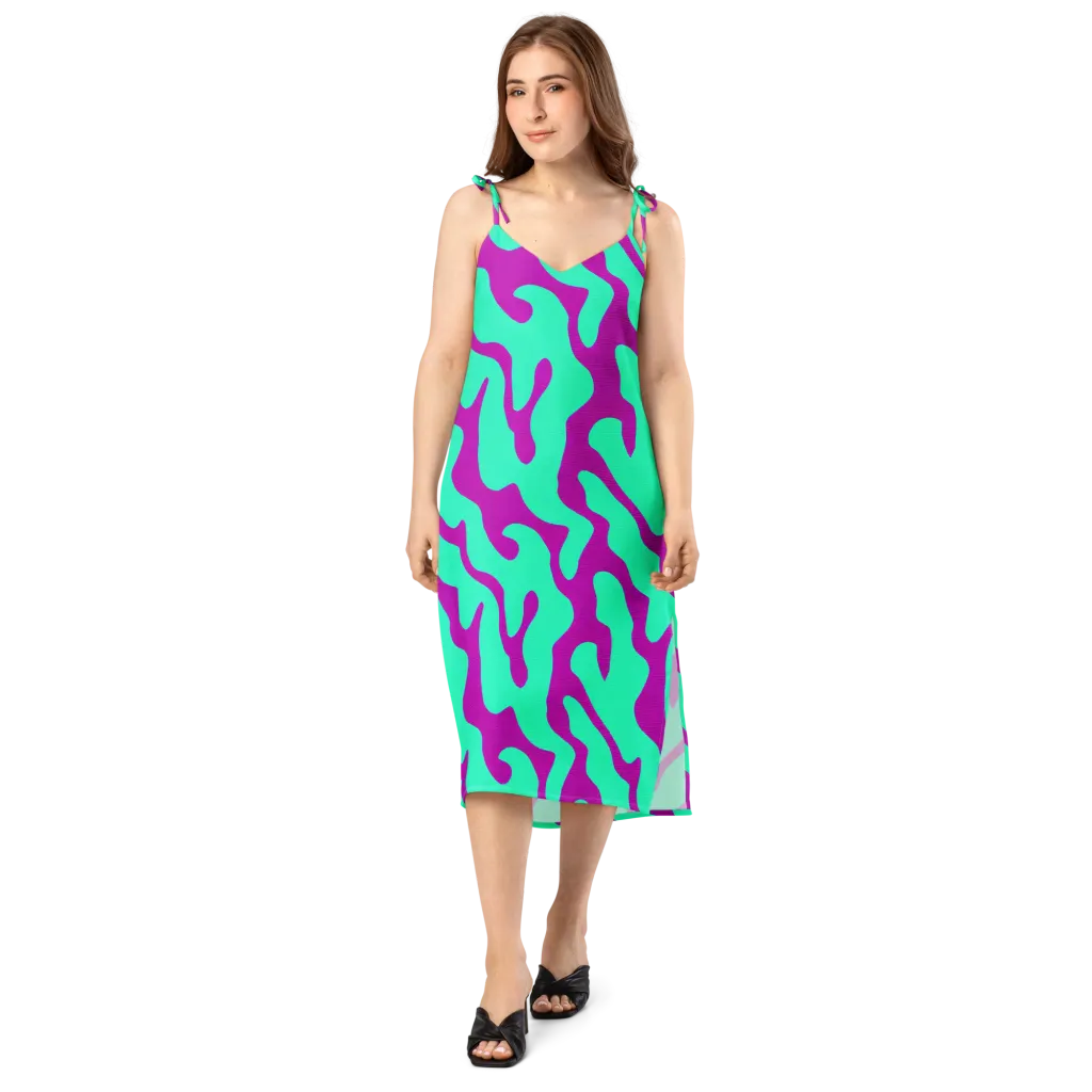 Aqua Voltage on Slip Dress — Front