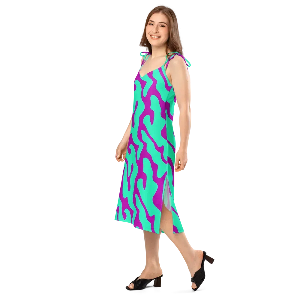 Aqua Voltage on Slip Dress — Left Front