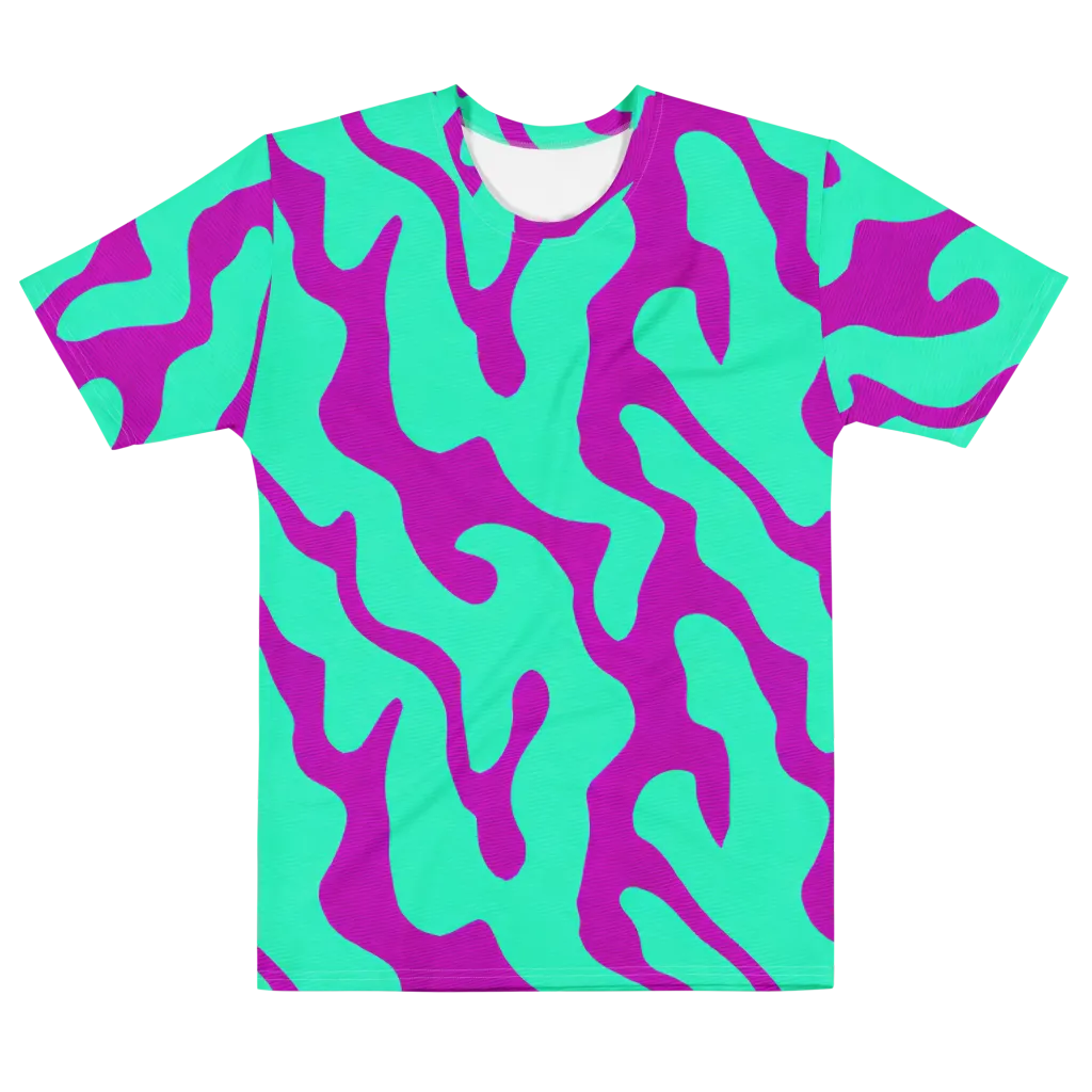 Aqua Voltage on Men's Cotton Crew Neck T-Shirt — Front
