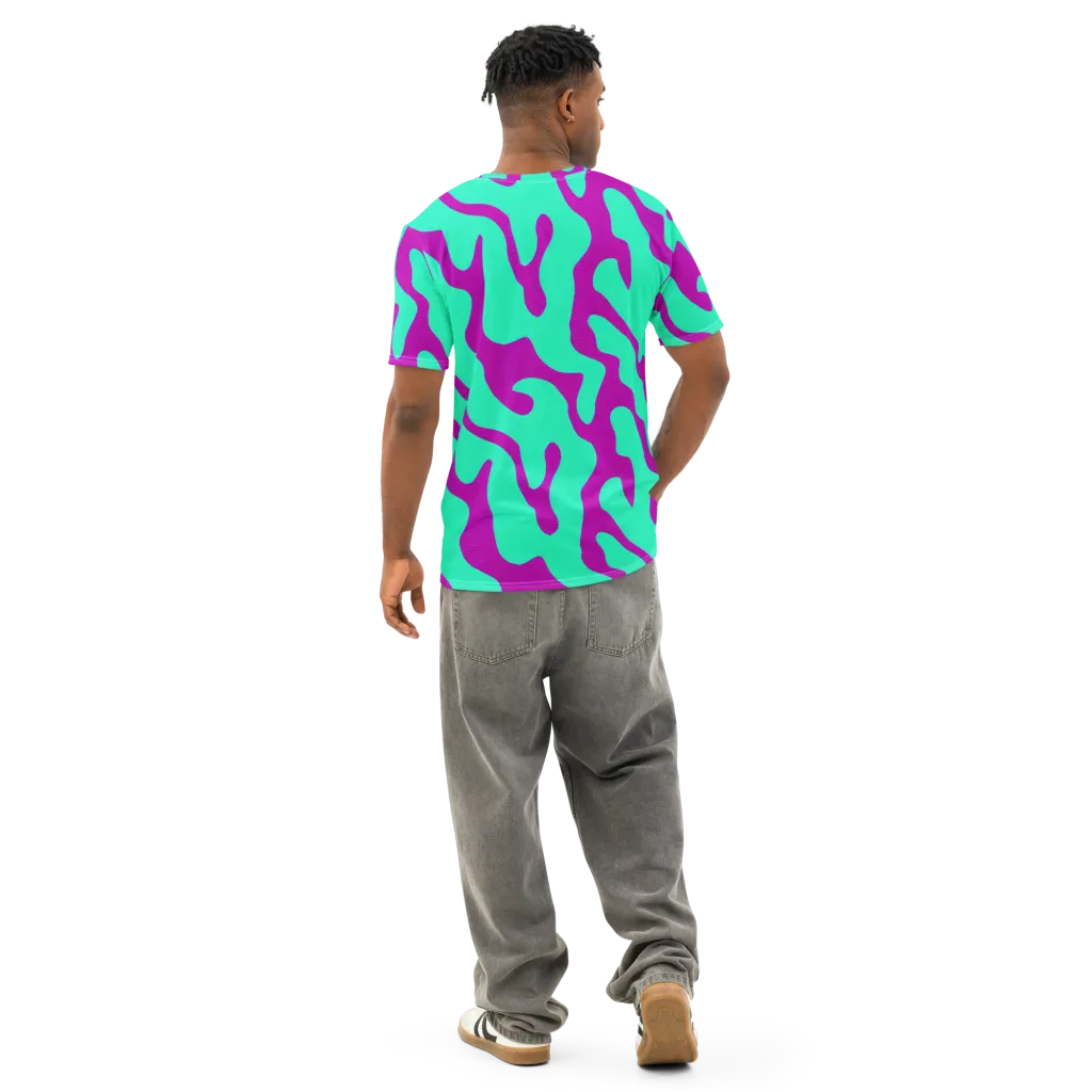 Aqua Voltage on Men's Cotton Crew Neck T-Shirt — Back