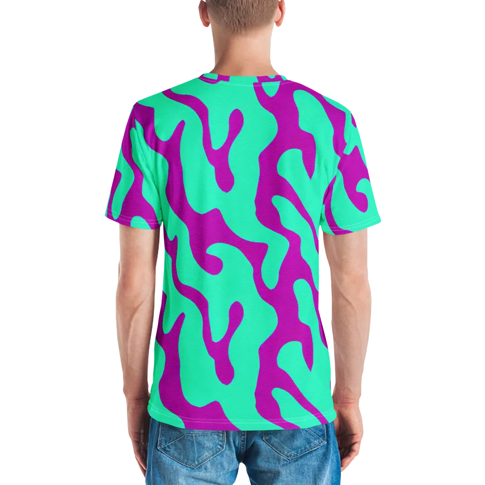 Aqua Voltage on Men's Crew Neck T-Shirt — Back