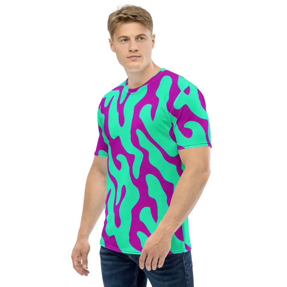 Aqua Voltage on Men's Crew Neck T-Shirt — Left
