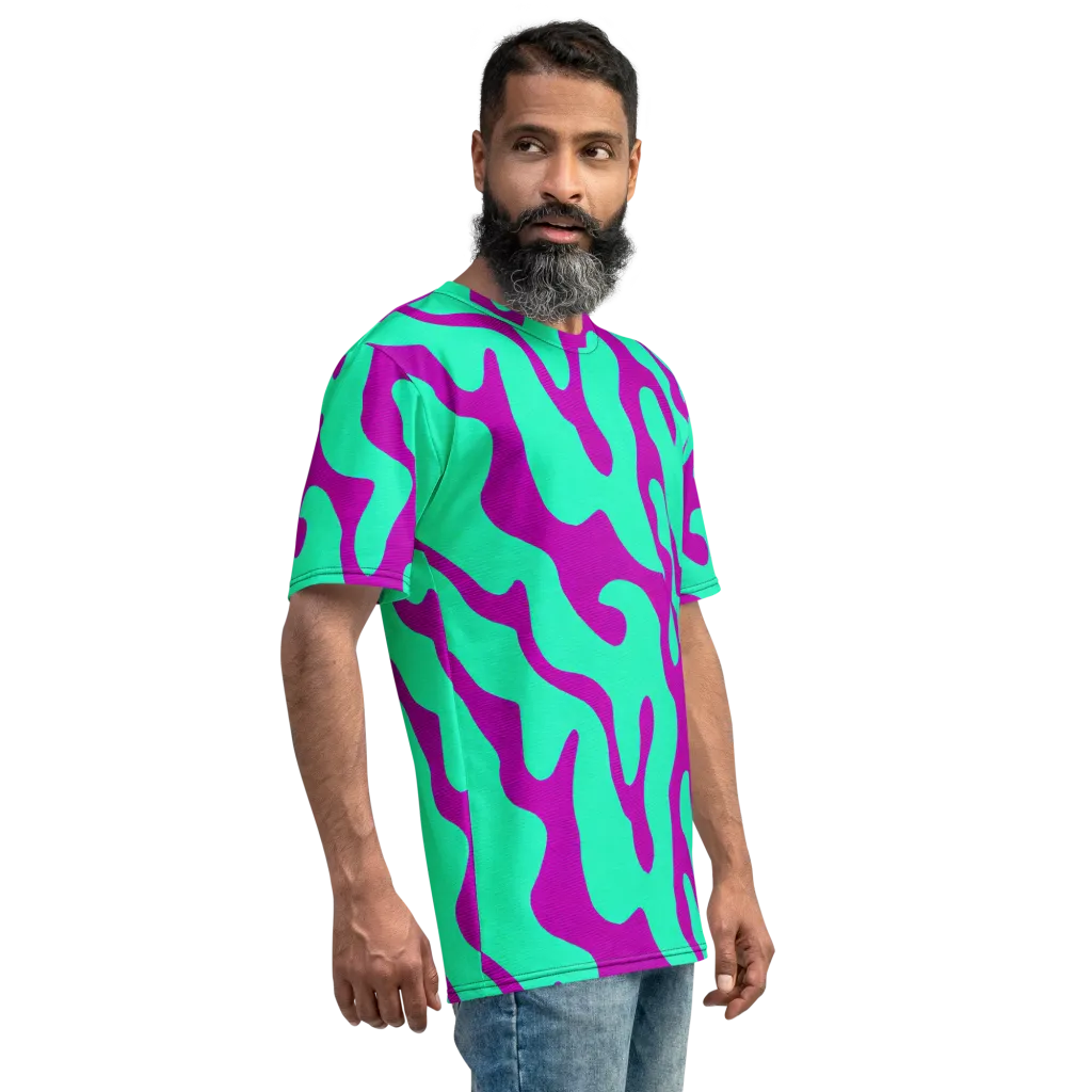 Aqua Voltage on Men's Crew Neck T-Shirt — Right