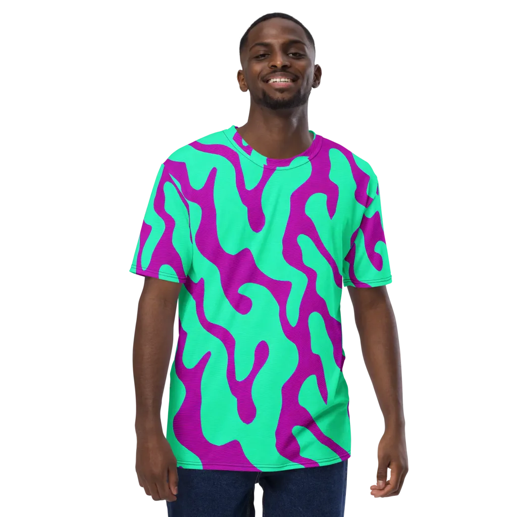 Aqua Voltage on Men's Crew Neck T-Shirt — Front