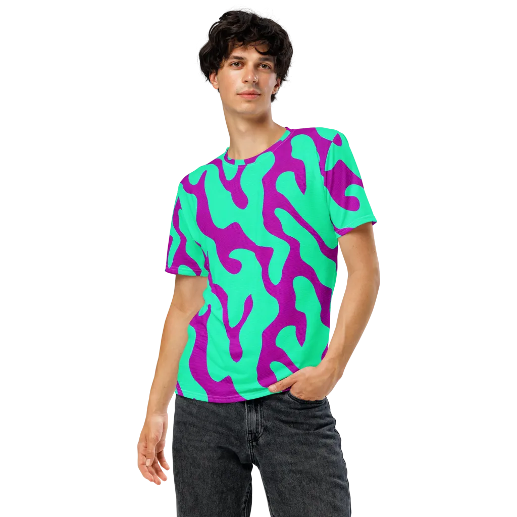 Aqua Voltage on Men's Crew Neck T-Shirt — Front