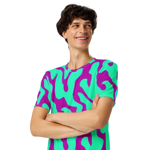 Aqua Voltage on a Men's Crew Neck T-Shirt