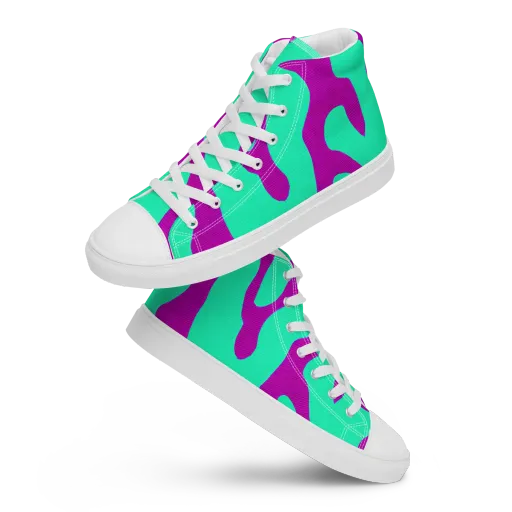 Aqua Voltage on a Men's High Top Canvas Shoes