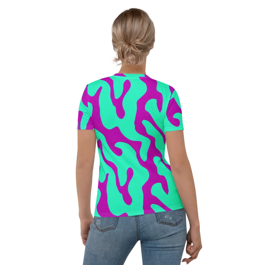 Aqua Voltage on Women's Crew Neck T-Shirt — Back