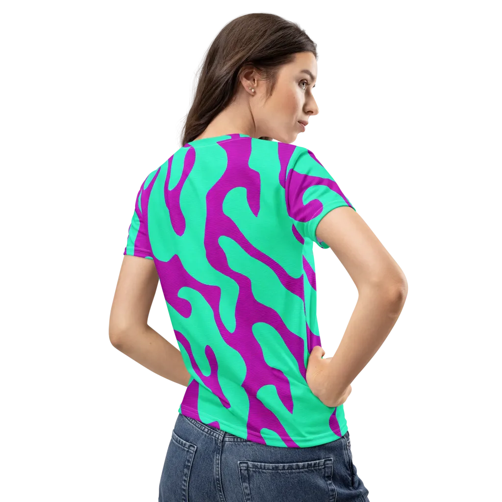 Aqua Voltage on Women's Crew Neck T-Shirt — Back