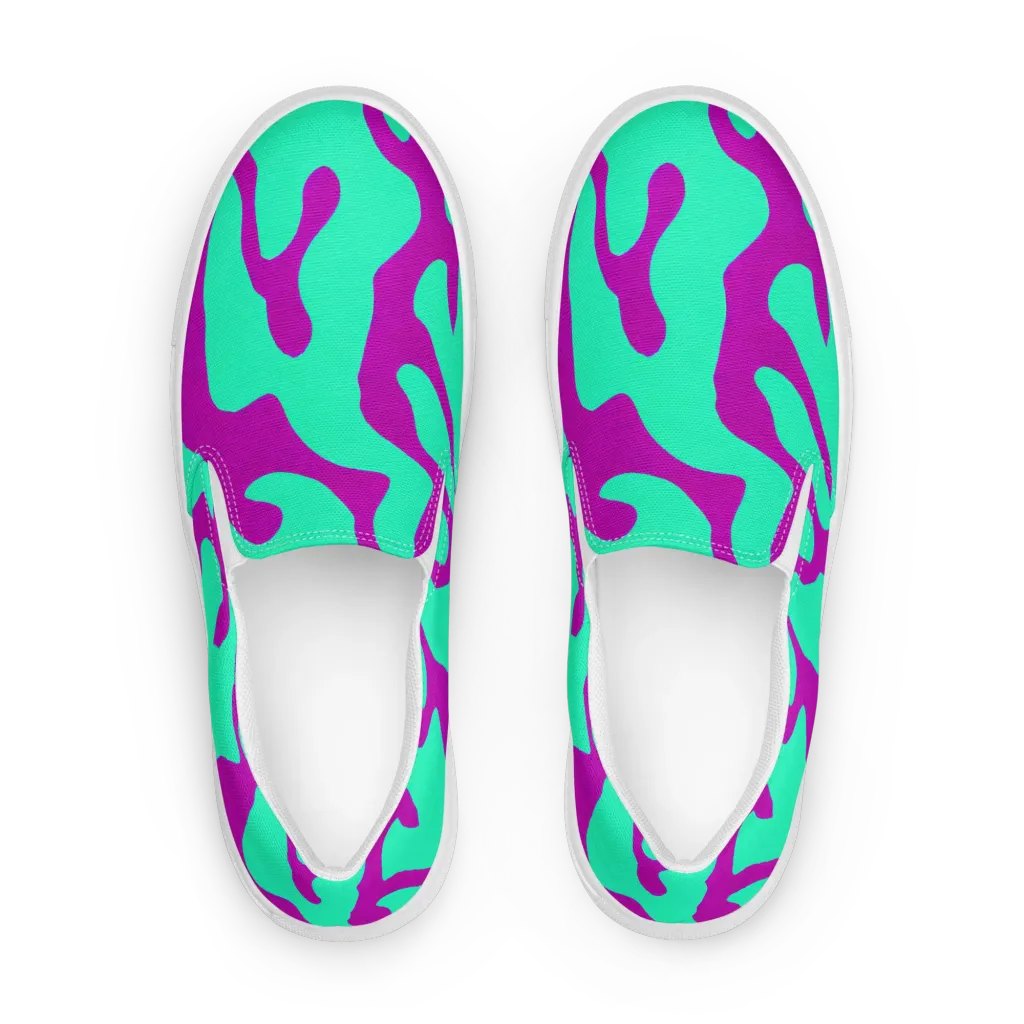 Aqua Voltage on Men's Slip-On Canvas Shoes — Front