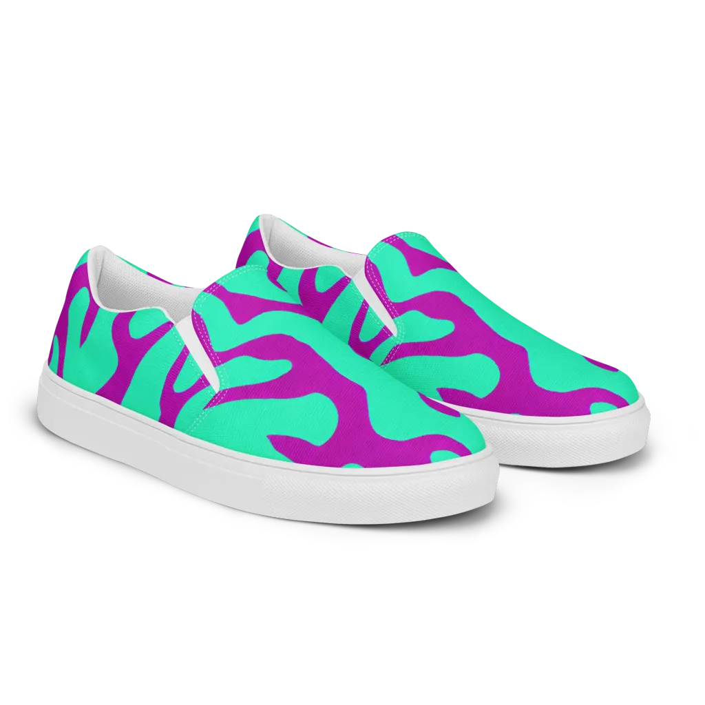 Aqua Voltage on Men's Slip-On Canvas Shoes — Right Front