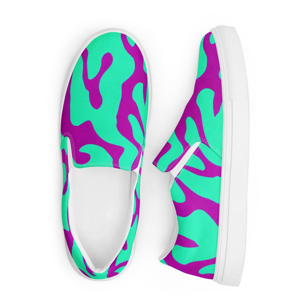 Aqua Voltage on Men's Slip-On Canvas Shoes — Front