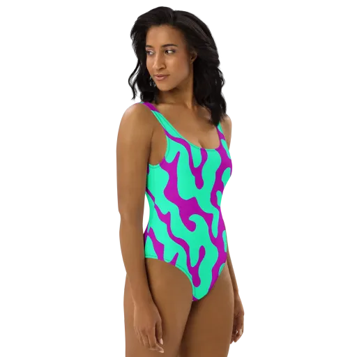 Aqua Voltage on a One-Piece Swimsuit