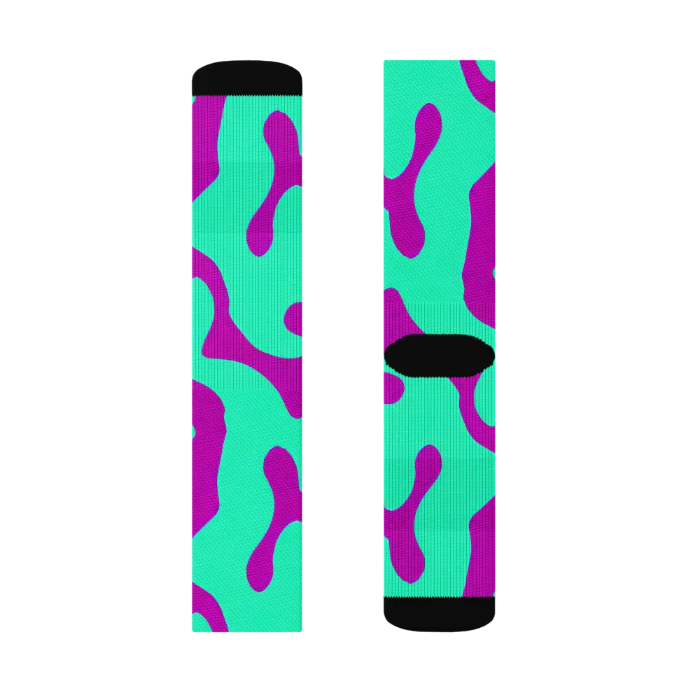 Aqua Voltage on Socks — Left Sock