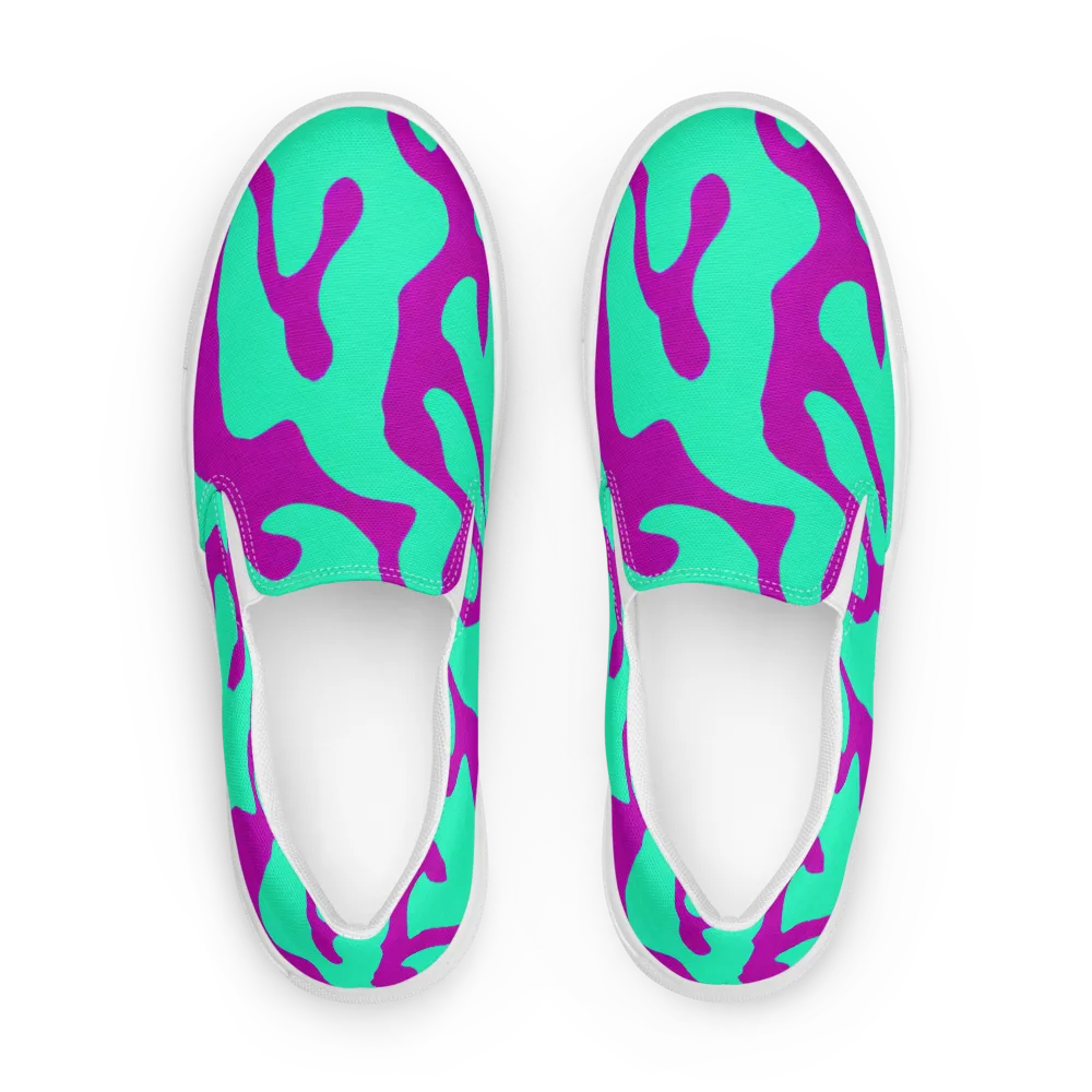 Aqua Voltage on Women's Slip-On Canvas Shoes — Front