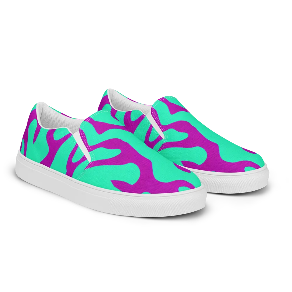 Aqua Voltage on Women's Slip-On Canvas Shoes — Right Front