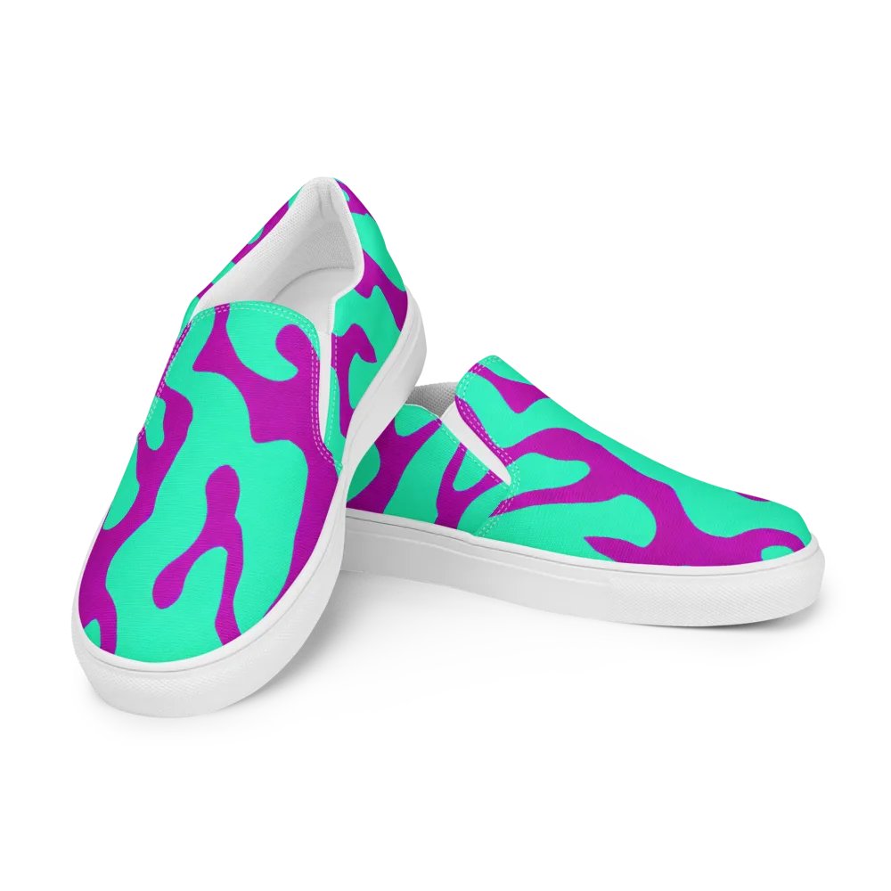 Aqua Voltage on Women's Slip-On Canvas Shoes — Left Front